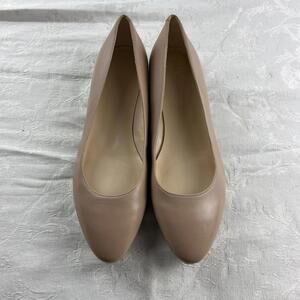 Nine West Womens Shoes Size 9.5 M Flats Tan Leather Slip On Pumps